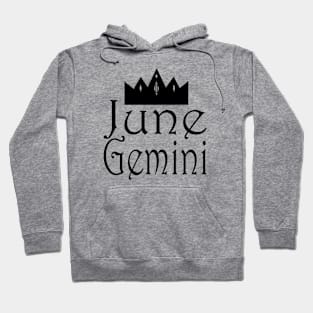 June Gemini Text with Crown Hoodie